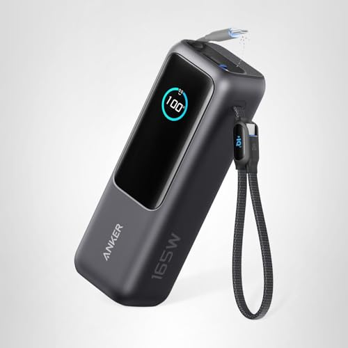 25000mAh High-Speed Power Bank with Built-In Cables