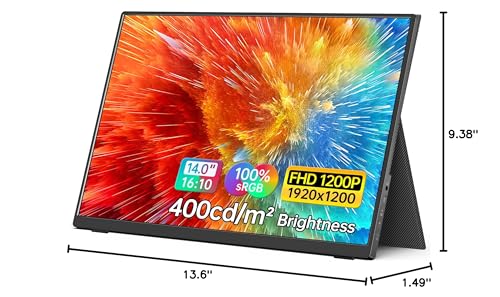 MNN Portable Monitor 15.6inch FHD 1080P USB C HDMI Gaming Ultra-Slim