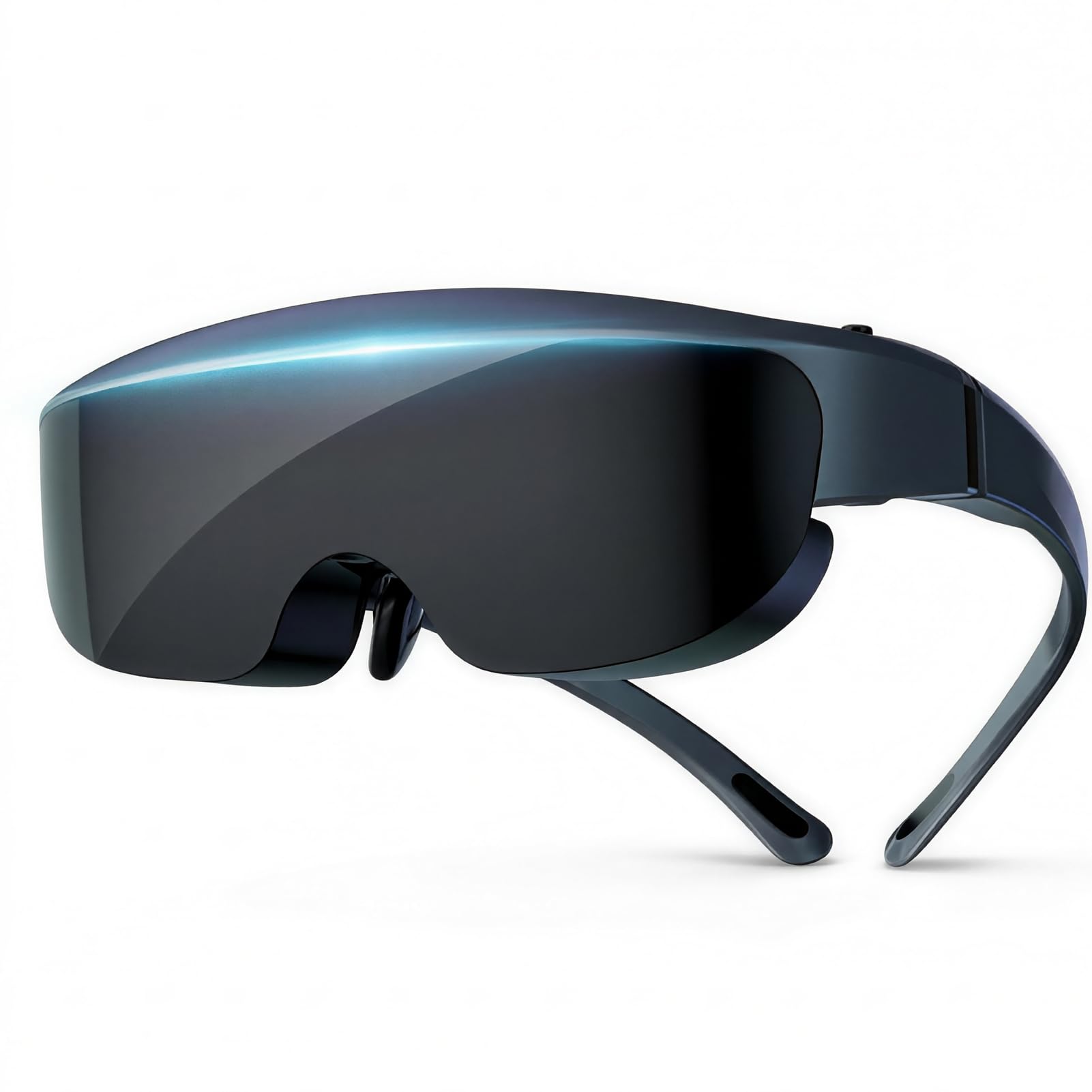 Denash AR Glasses, 1080P OLED Display, 3000-Nit Ultra-Bright, Up to 400" Virtual Screen, 0-600° Myopia Adjustment, All-in-One Immersive XR Glasses Built-in Speakers for iOS & Android