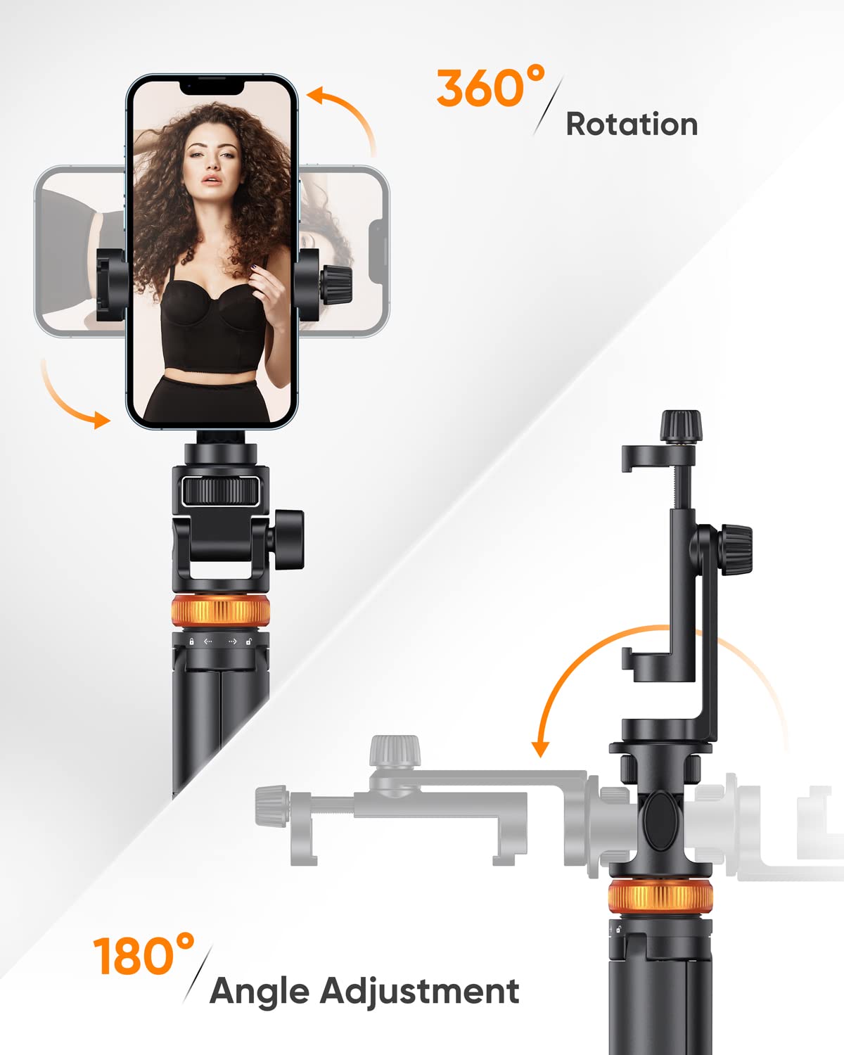 EUCOS 62" Phone Tripod, Tripod for Phone & Selfie Stick with Remote