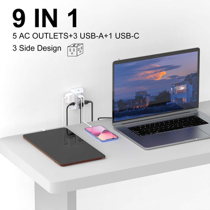 Wall Outlet Extender with USB &amp; Surge Protection