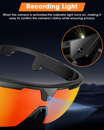 Mingtawn Smart Glasses with 4K HD Anti-Shake Camera & 3D Stereo Speakers