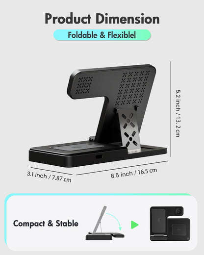 Wireless Phone Charging Station: 3 in 1 Charger Stand Multiple Devices