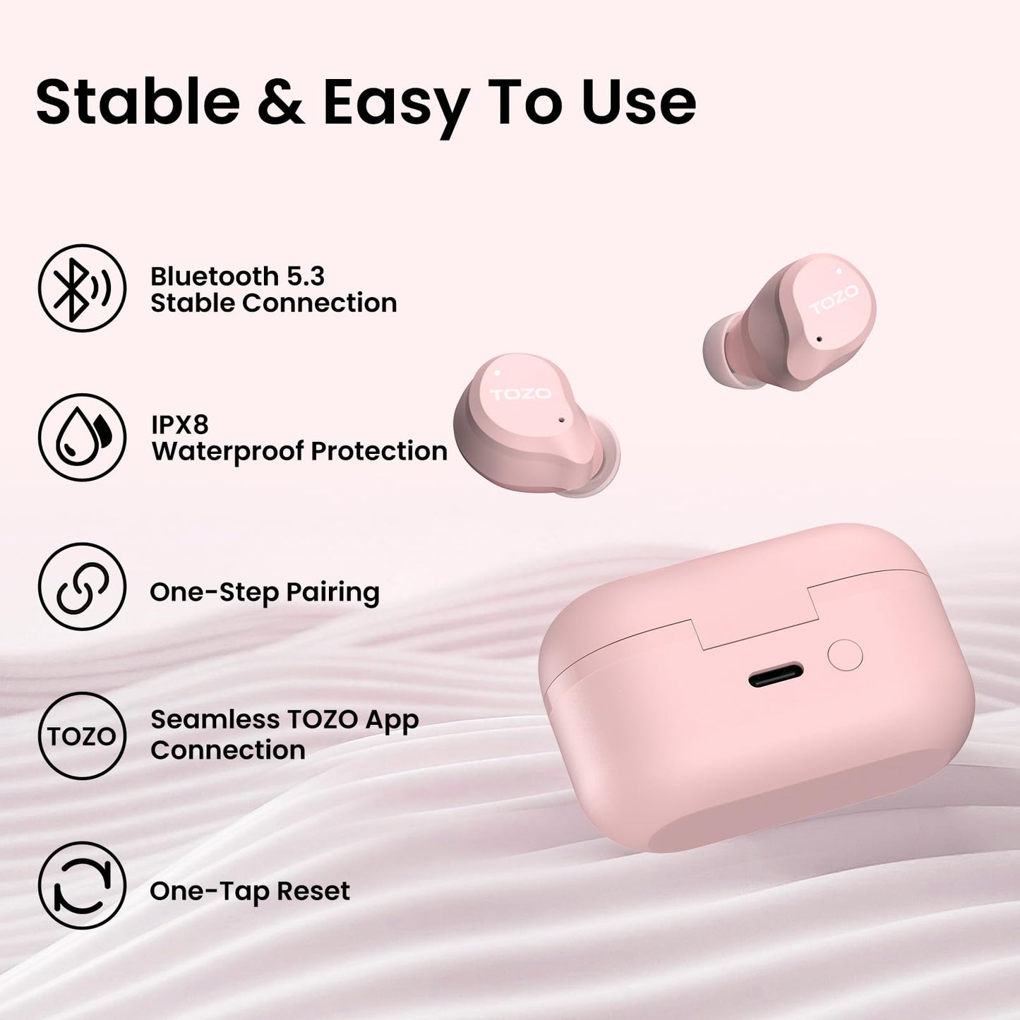 TOZO NC9 Hybrid Active Noise Cancelling Wireless Earbuds