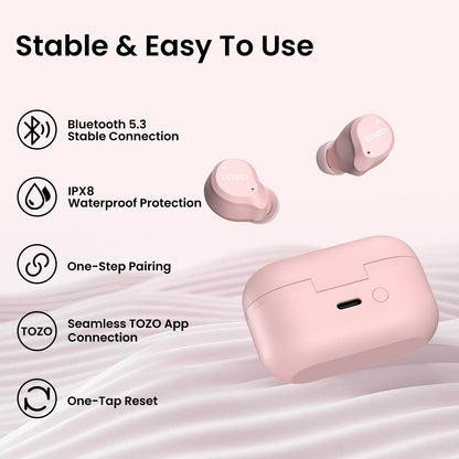 TOZO NC9 Hybrid Active Noise Cancelling Wireless Earbuds