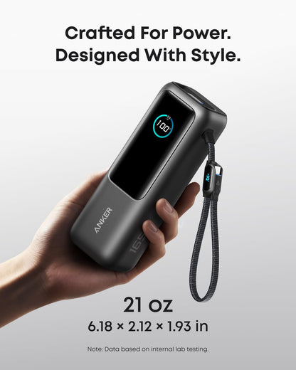 25000mAh High-Speed Power Bank with Built-In Cables