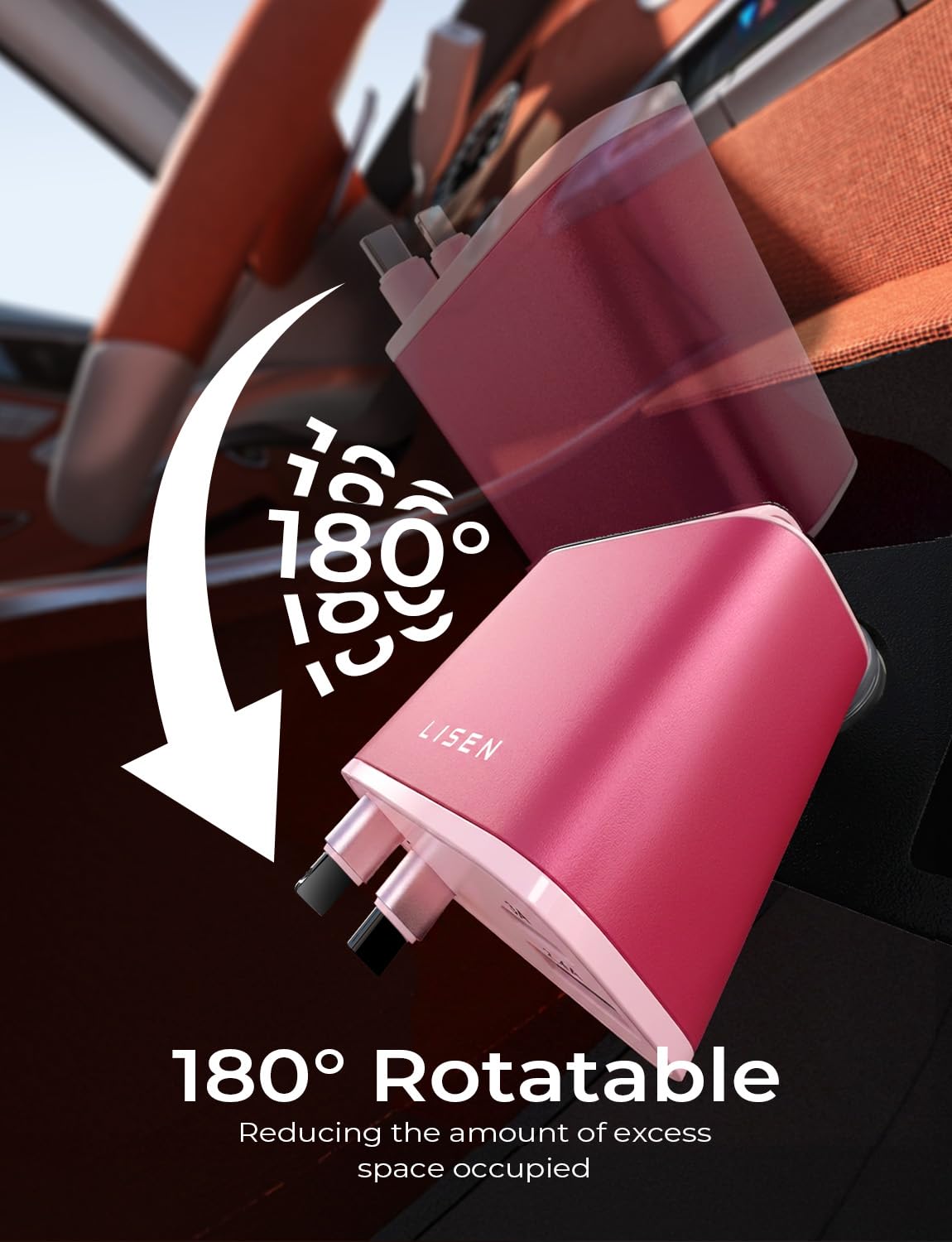 LISEN Retractable Car Charger, Gifts for Him Her, 84W Car Adapter USB C Fast Charger