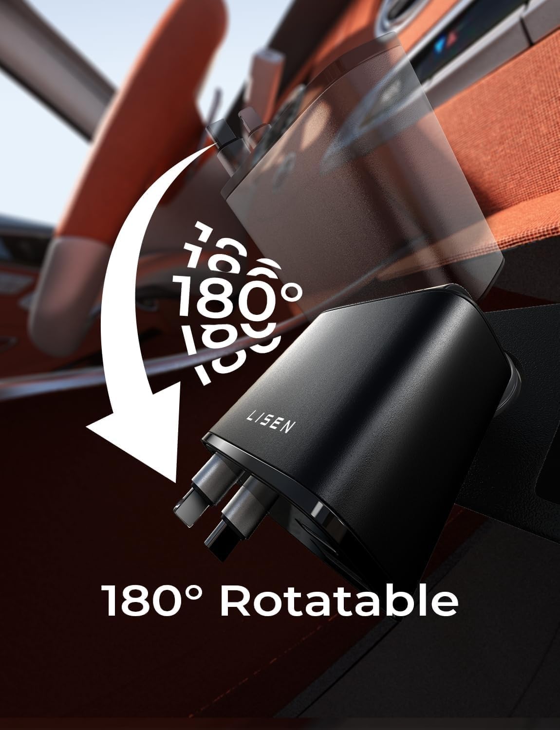 LISEN Retractable Car Charger, Gifts for Him Her, 84W Car Adapter USB C Fast Charger