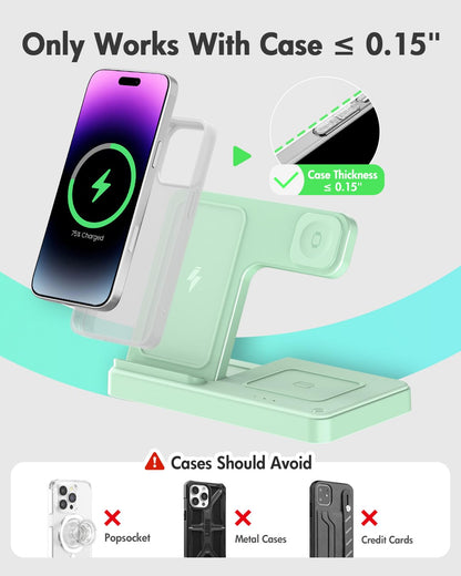 Wireless Phone Charging Station: 3 in 1 Charger Stand Multiple Devices