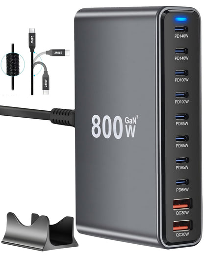 800W+A 240W Fast Charging Cable Braided NylonBlack
