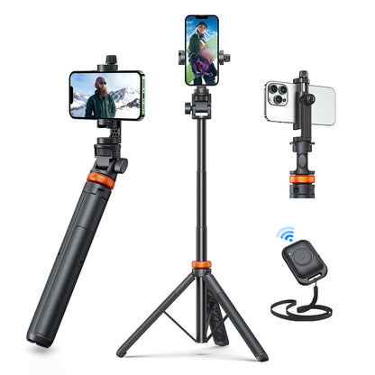 EUCOS 62" Phone Tripod, Tripod for Phone & Selfie Stick with Remote