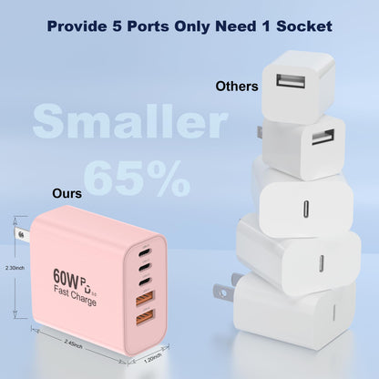 Multi-Port USB Charger Block (5 Ports)