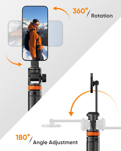 EUCOS 62" Phone Tripod, Tripod for Phone & Selfie Stick with Remote