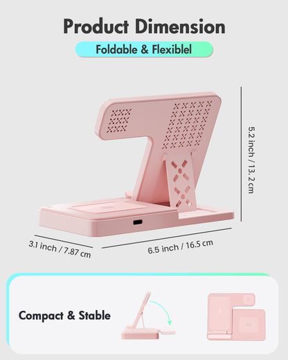 Wireless Phone Charging Station: 3 in 1 Charger Stand Multiple Devices