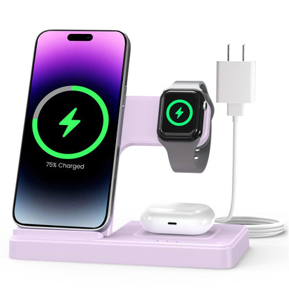Wireless Phone Charging Station: 3 in 1 Charger Stand Multiple Devices