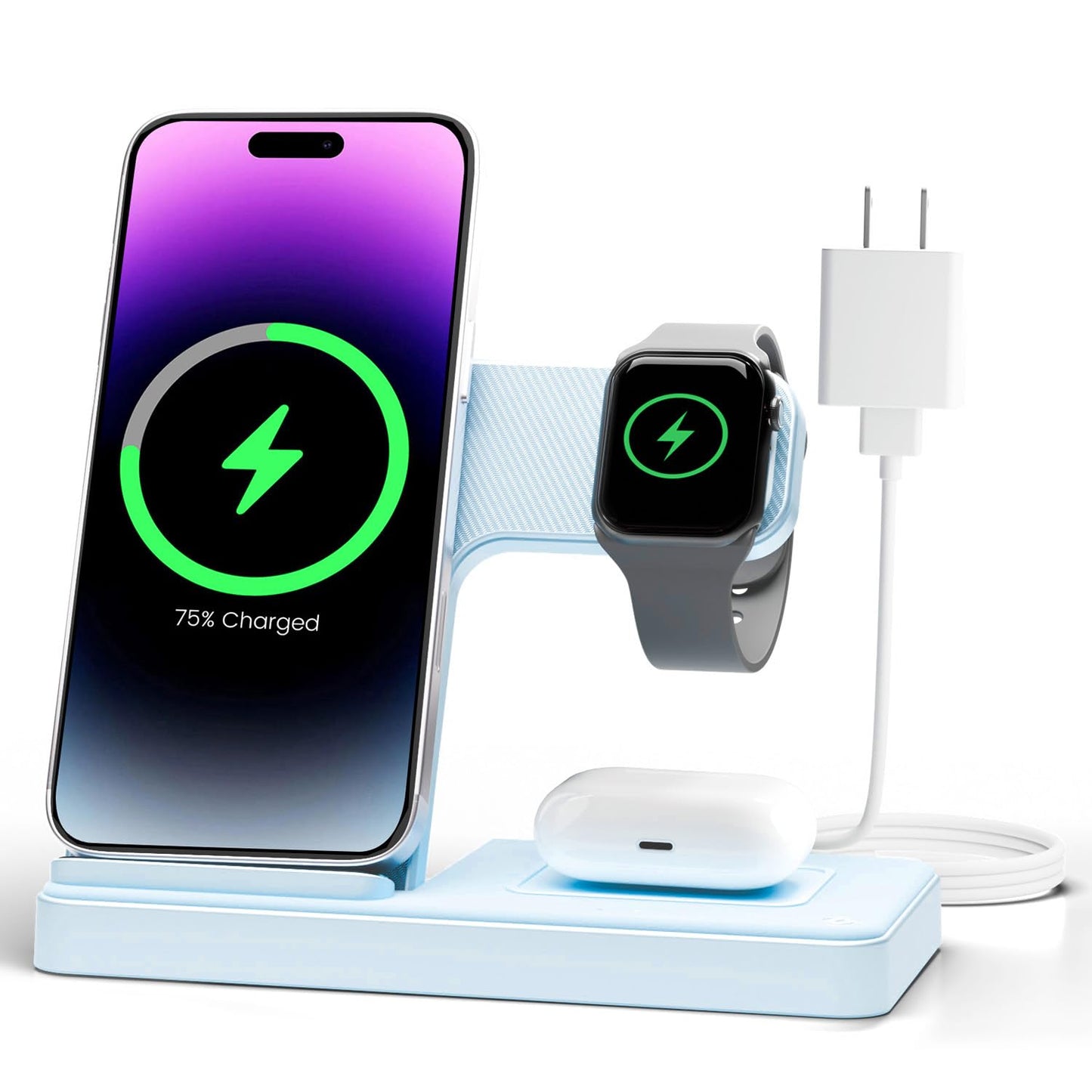 Wireless Phone Charging Station: 3 in 1 Charger Stand Multiple Devices