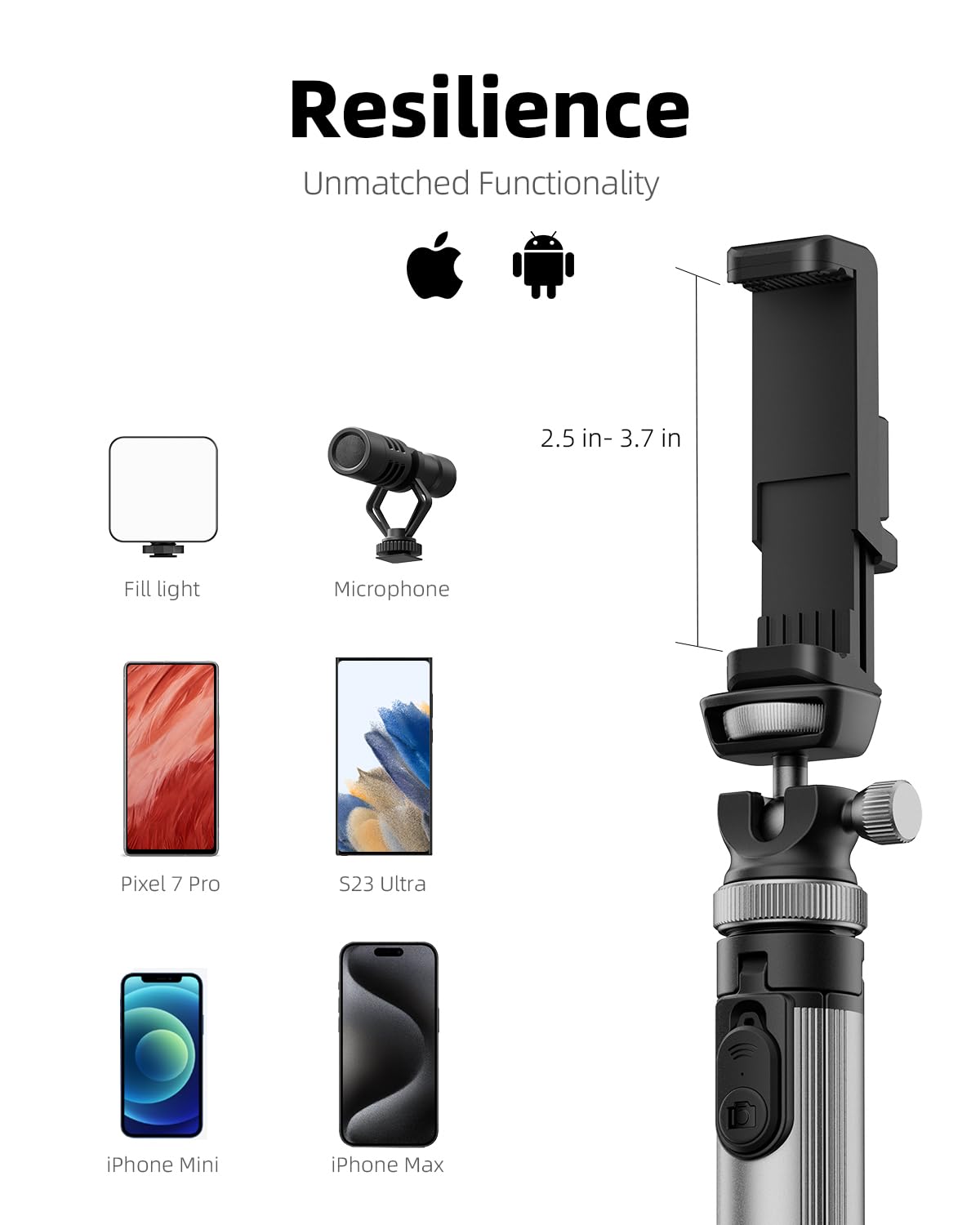 EUCOS 62" Phone Tripod, Tripod for Phone & Selfie Stick with Remote