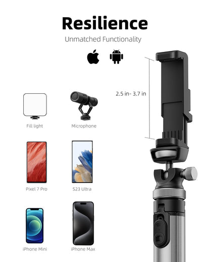 EUCOS 62" Phone Tripod, Tripod for Phone & Selfie Stick with Remote