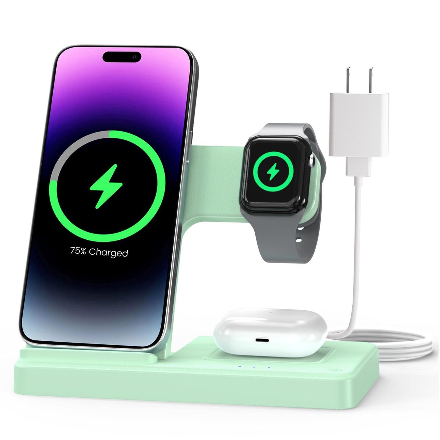 Wireless Phone Charging Station: 3 in 1 Charger Stand Multiple Devices
