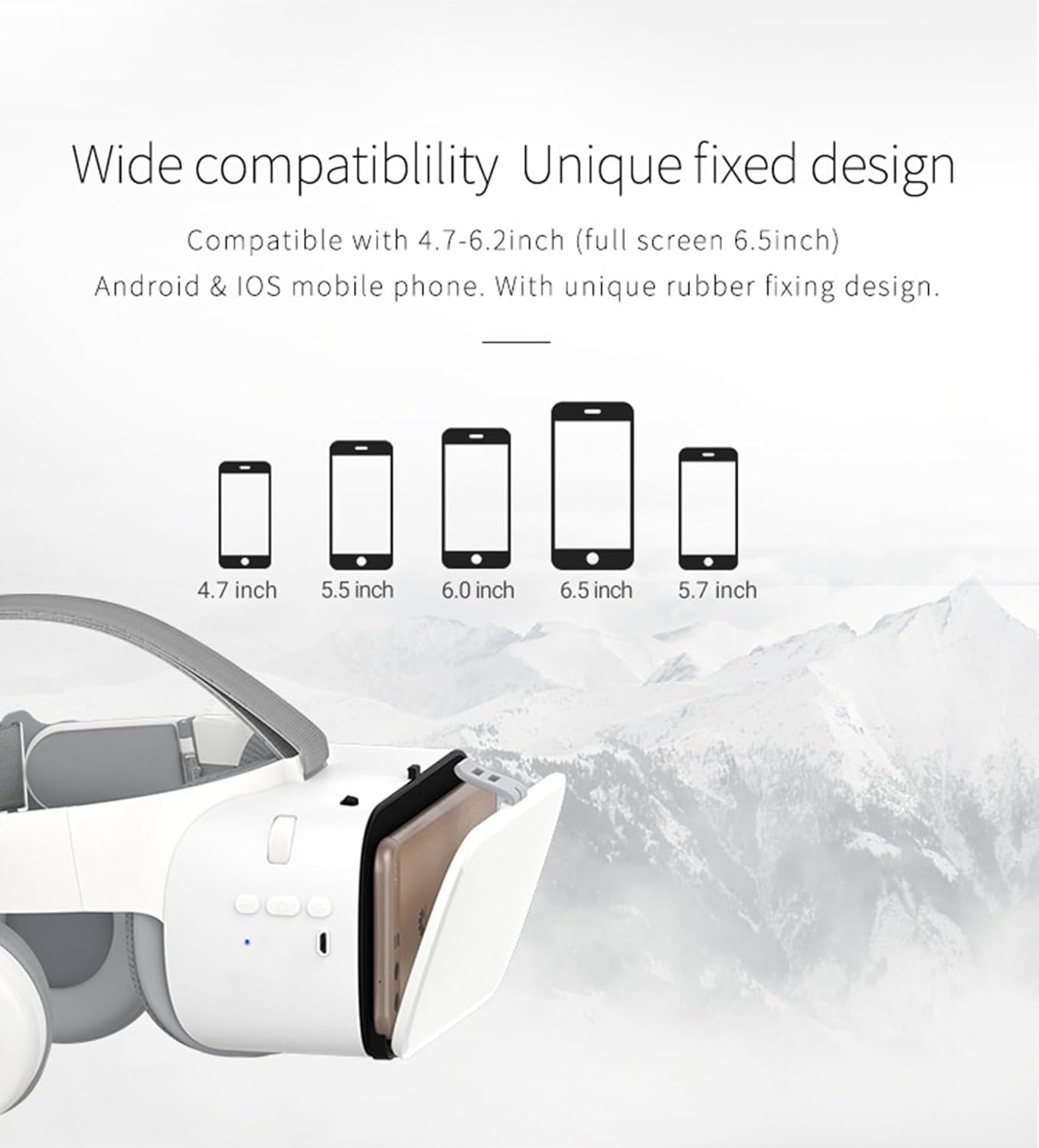 VR Headset for Phone, Virtual Reality Glasses with Headphones