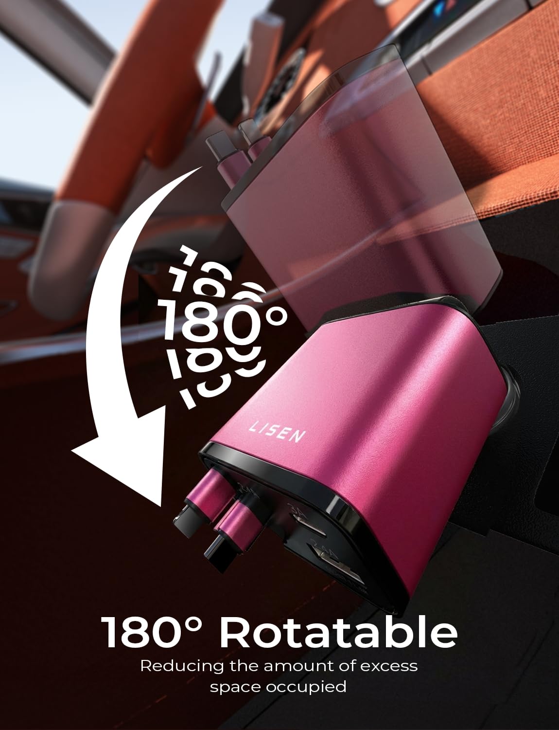 LISEN Retractable Car Charger, Gifts for Him Her, 84W Car Adapter USB C Fast Charger