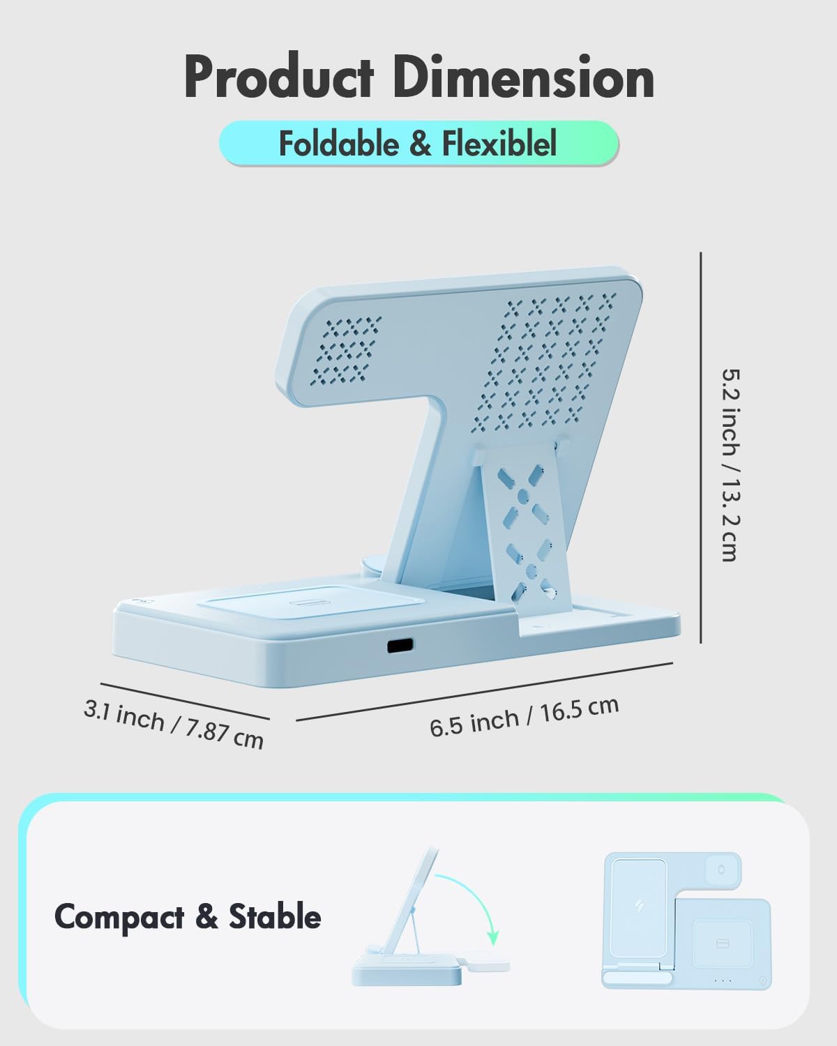 Wireless Phone Charging Station: 3 in 1 Charger Stand Multiple Devices