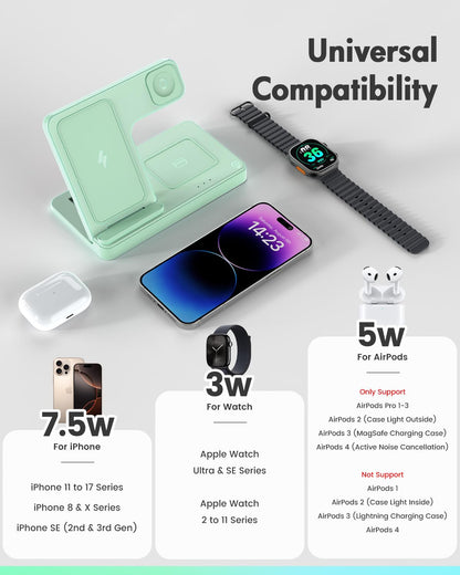 Wireless Phone Charging Station: 3 in 1 Charger Stand Multiple Devices