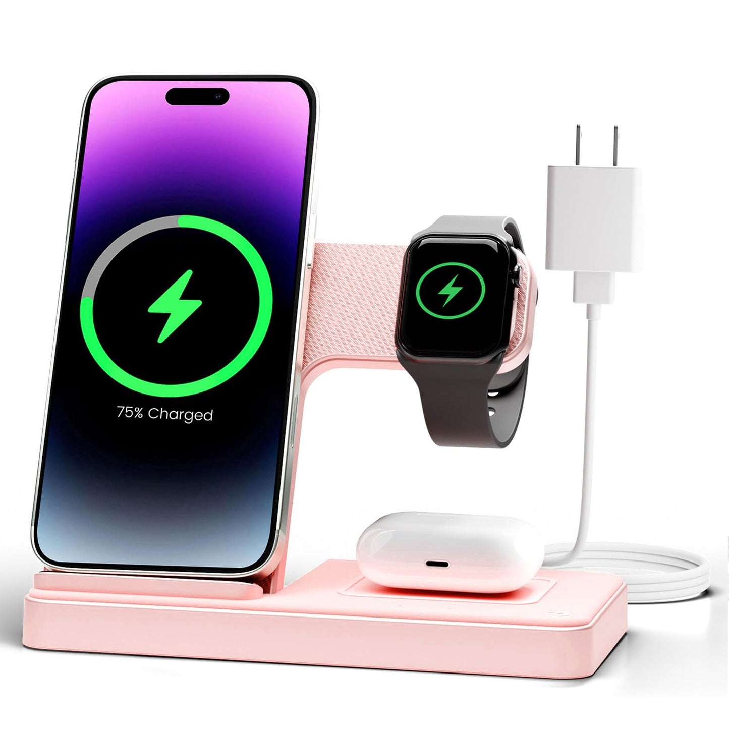Wireless Phone Charging Station: 3 in 1 Charger Stand Multiple Devices