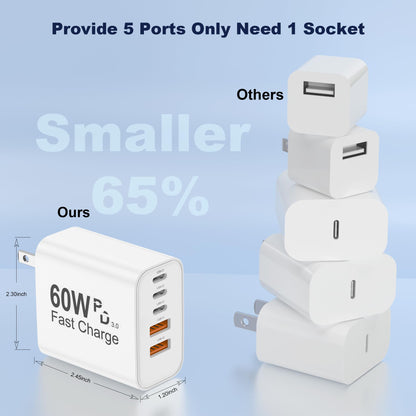 Multi-Port USB Charger Block (5 Ports)