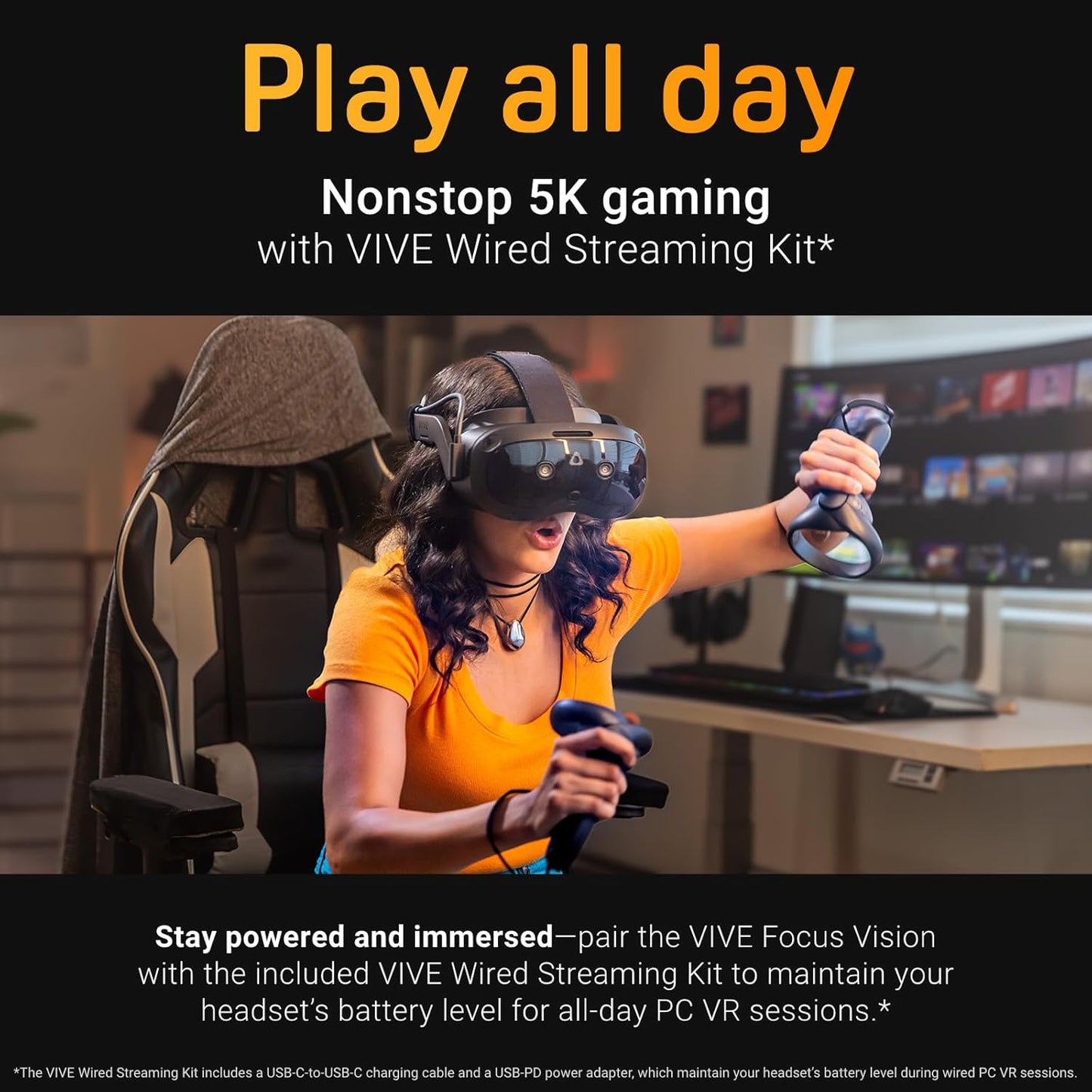 HTC Vive Focus Vision Wired Bundle — XR Headset with DisplayPort