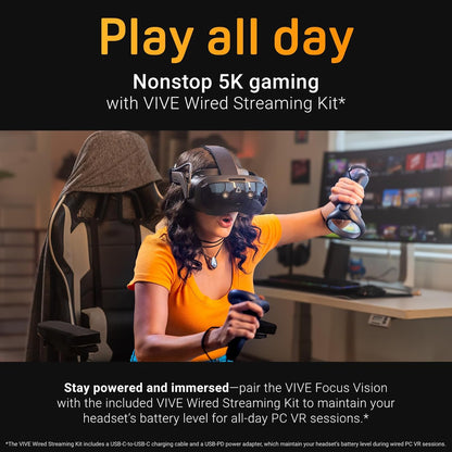 HTC Vive Focus Vision Wired Bundle — XR Headset with DisplayPort