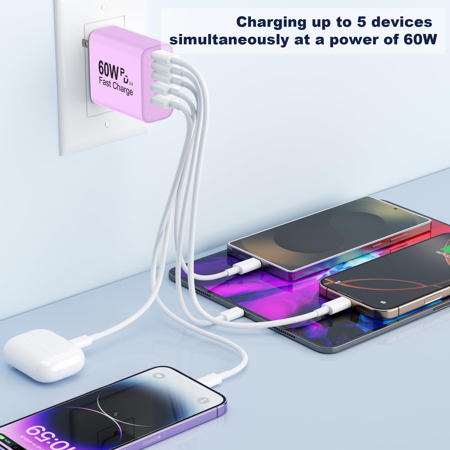 Multi-Port USB Charger Block (5 Ports)