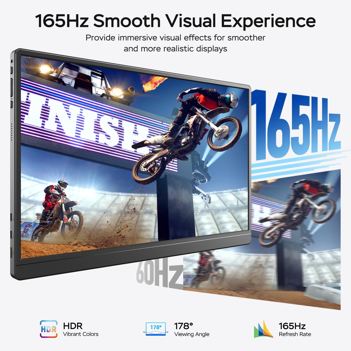 MNN Portable Monitor 15.6inch FHD 1080P USB C HDMI Gaming Ultra-Slim