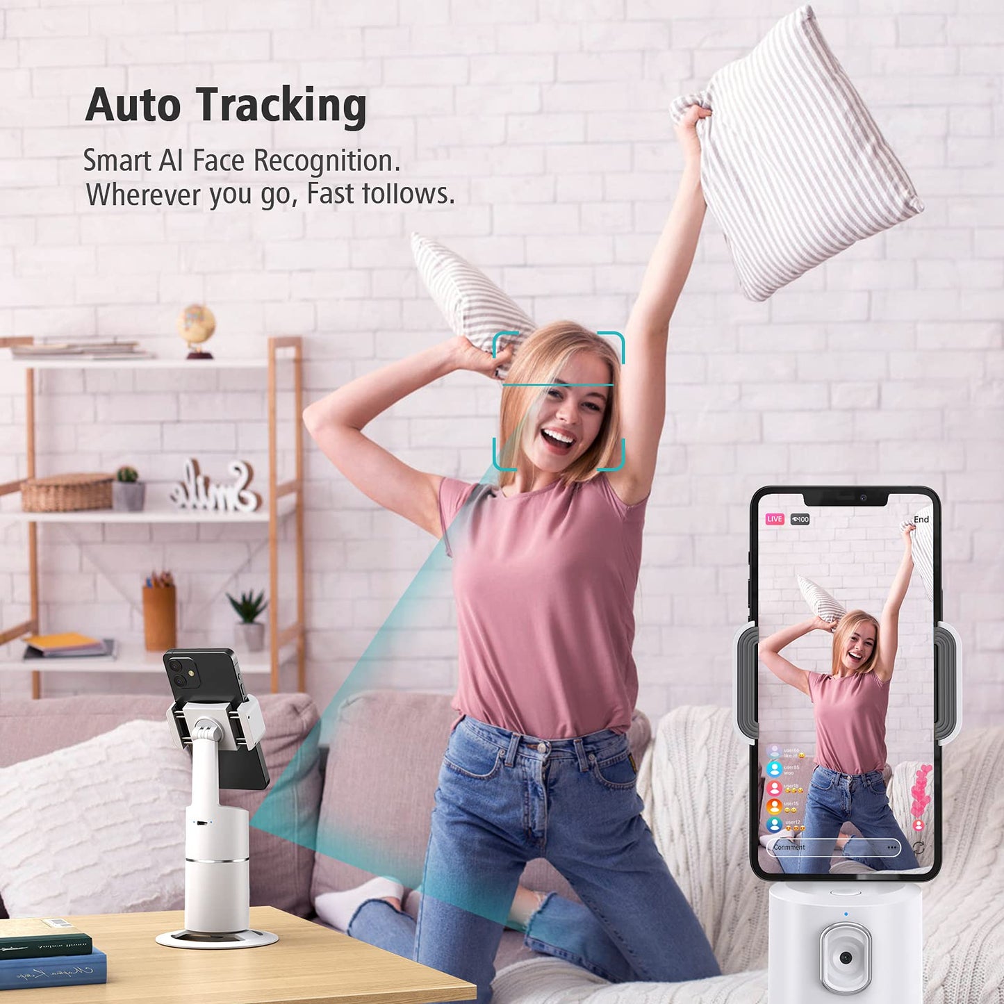 AI Auto Face Tracking Phone Holder