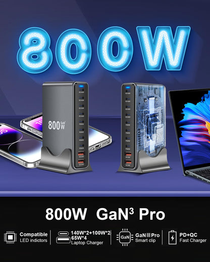 440W Multi-Port GaN Charging Station