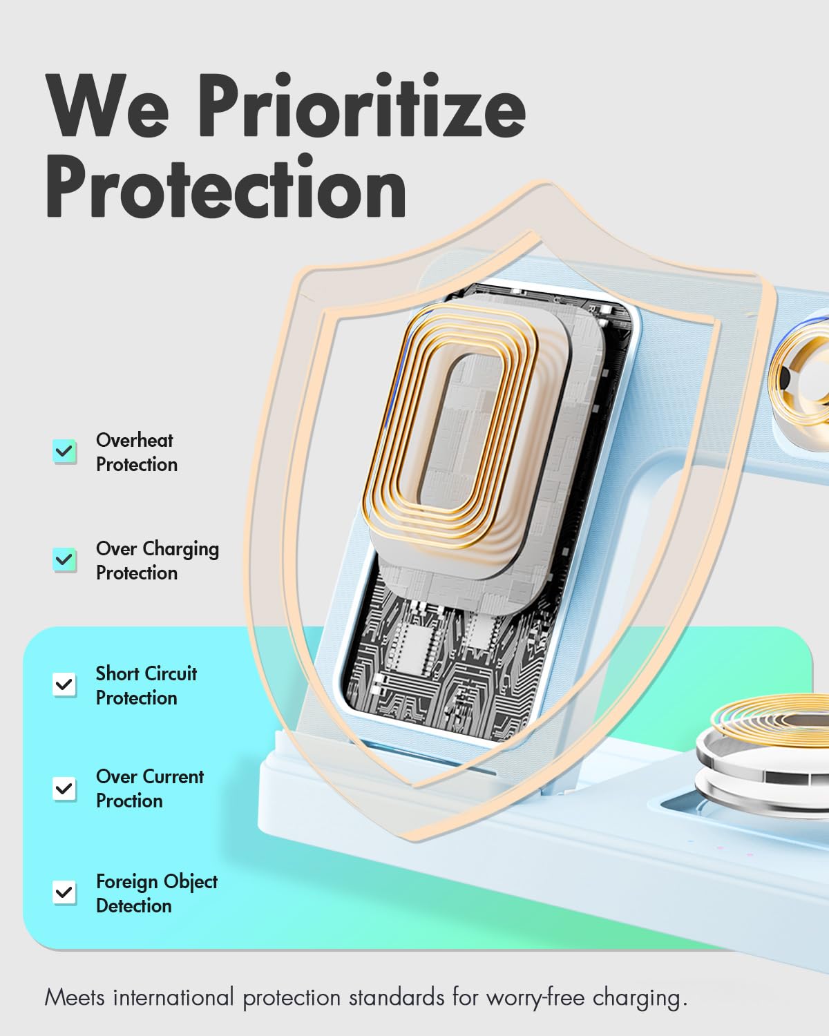 Wireless Phone Charging Station: 3 in 1 Charger Stand Multiple Devices