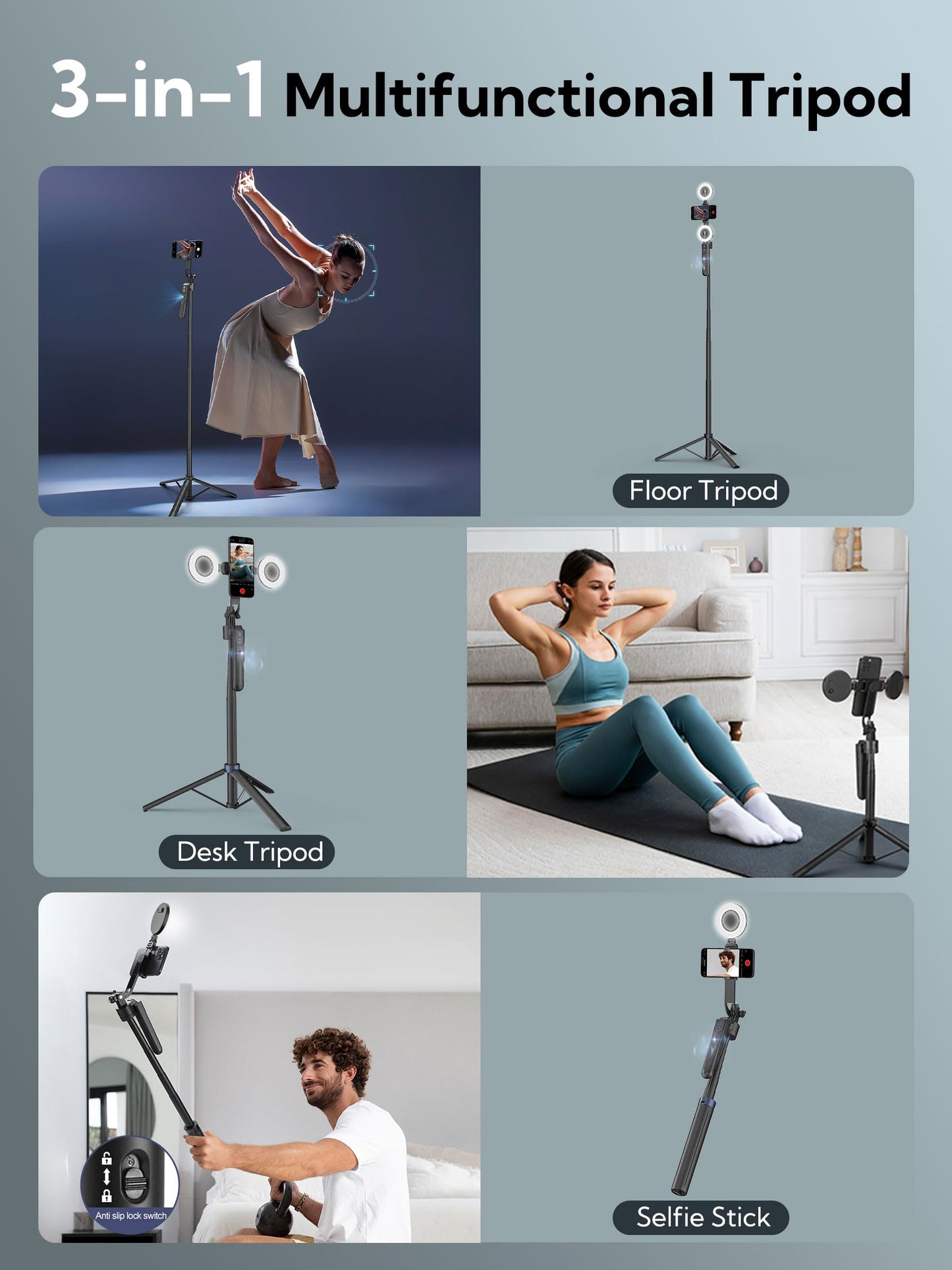 AI Face Tracking Phone Tripod
