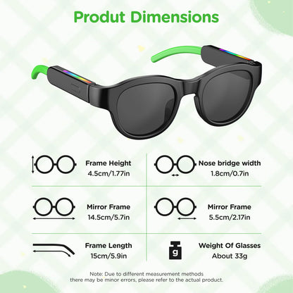 Kids Smart Sunglasses, Open-Ear Stereo Sound