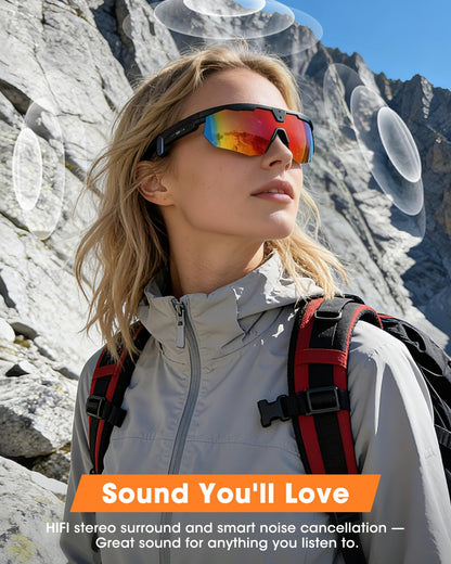 Mingtawn Smart Glasses with 4K HD Anti-Shake Camera & 3D Stereo Speakers