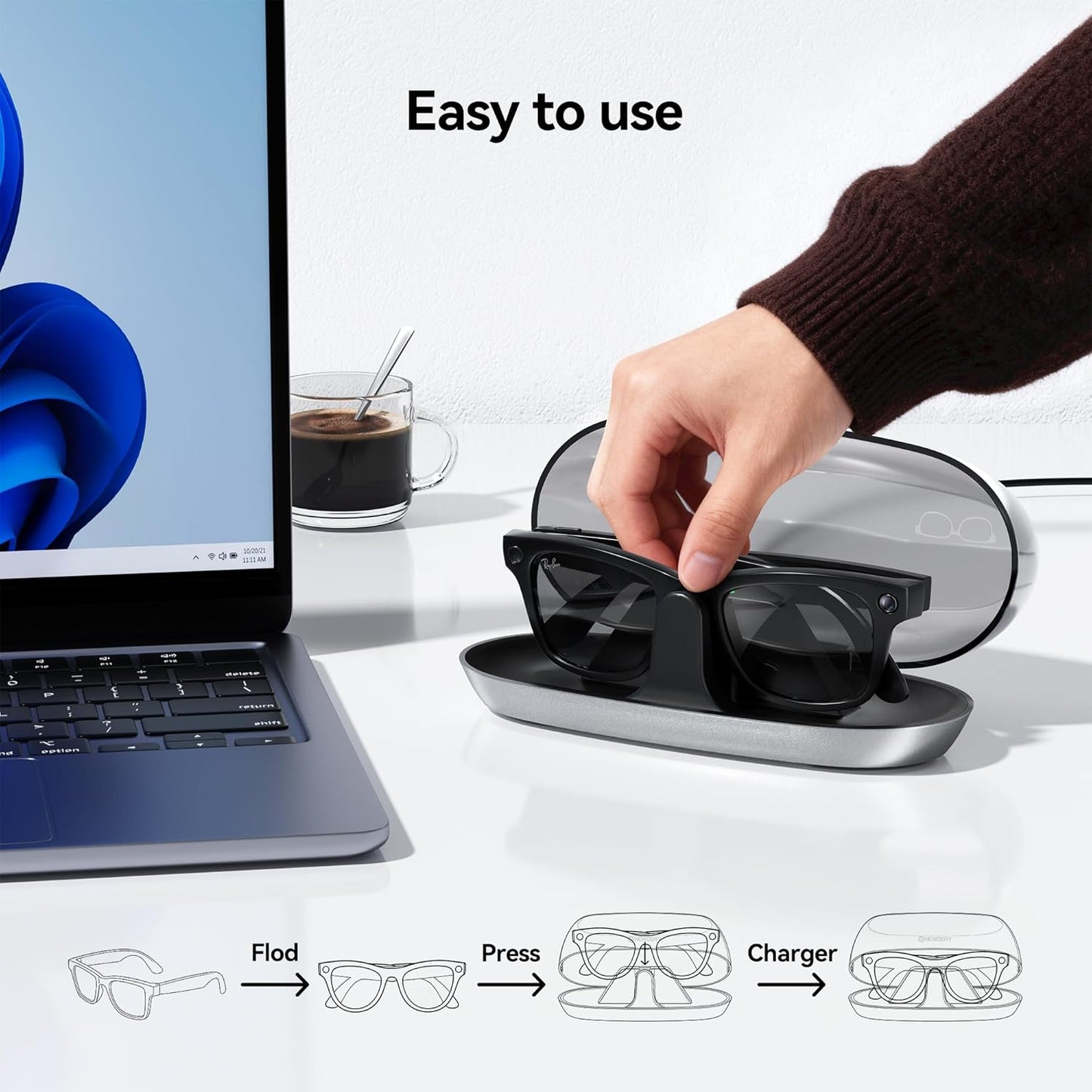 NEWDERY Charger for Smart Glasses