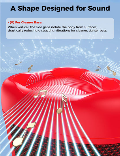Bluetooth Speaker with HD Sound, Portable Wireless, IPX5 Waterproof