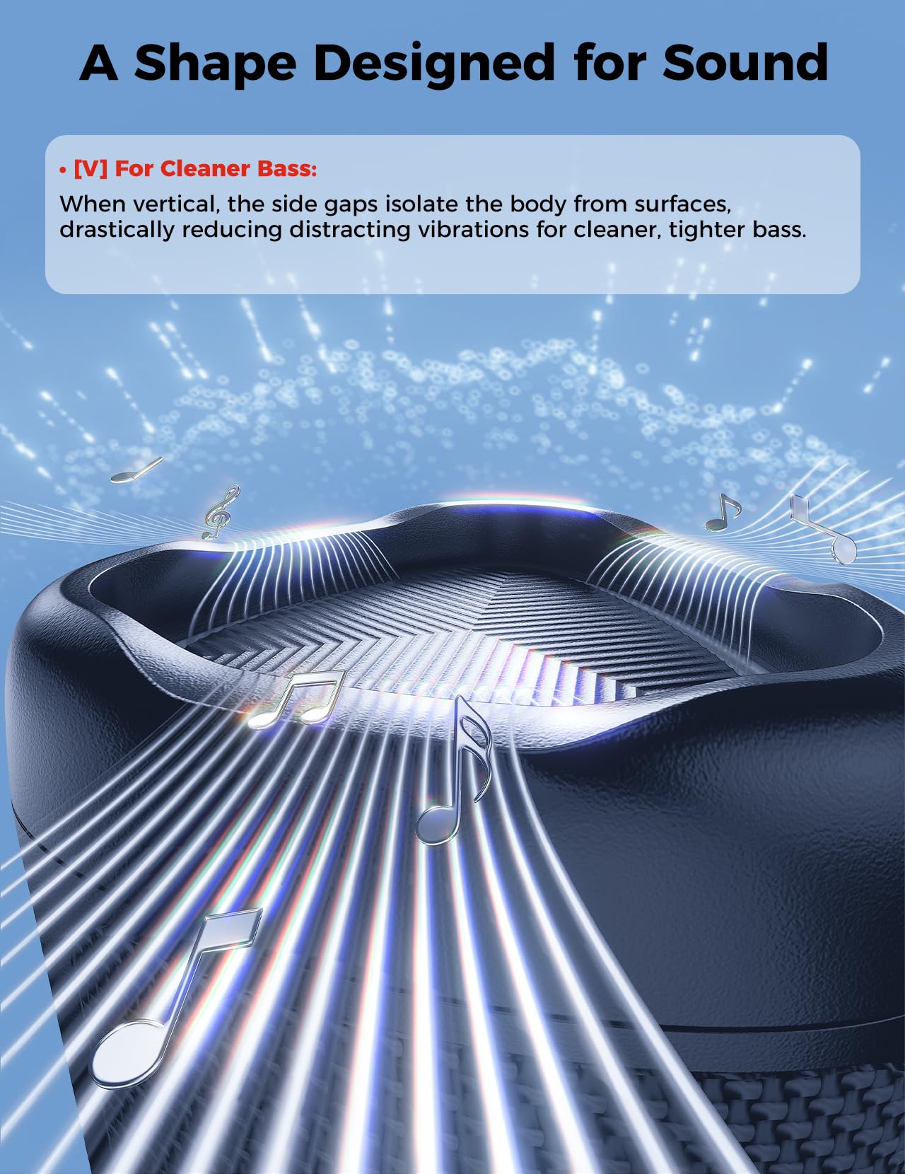 Bluetooth Speaker with HD Sound, Portable Wireless, IPX5 Waterproof