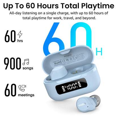 TOZO NC9 Hybrid Active Noise Cancelling Wireless Earbuds