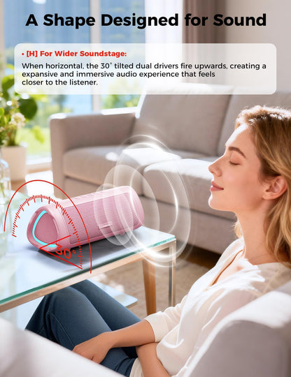 Bluetooth Speaker with HD Sound, Portable Wireless, IPX5 Waterproof