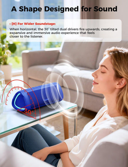 Bluetooth Speaker with HD Sound, Portable Wireless, IPX5 Waterproof