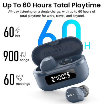 TOZO NC9 Hybrid Active Noise Cancelling Wireless Earbuds