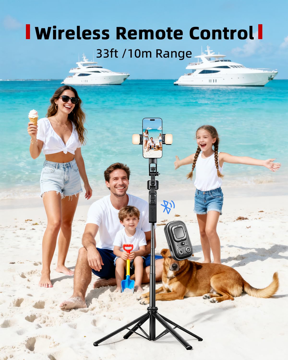 360° AI Face Tracking Tripod with Ring Lights