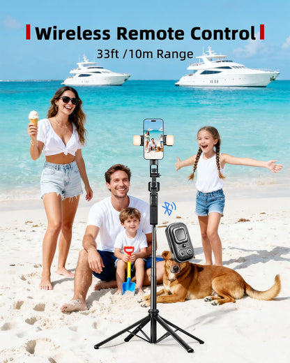 360° AI Face Tracking Tripod with Ring Lights