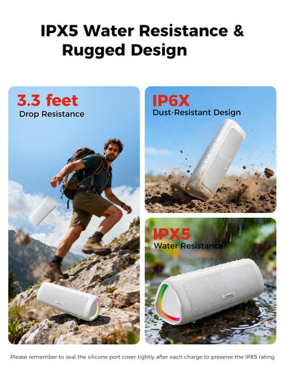 Bluetooth Speaker with HD Sound, Portable Wireless, IPX5 Waterproof