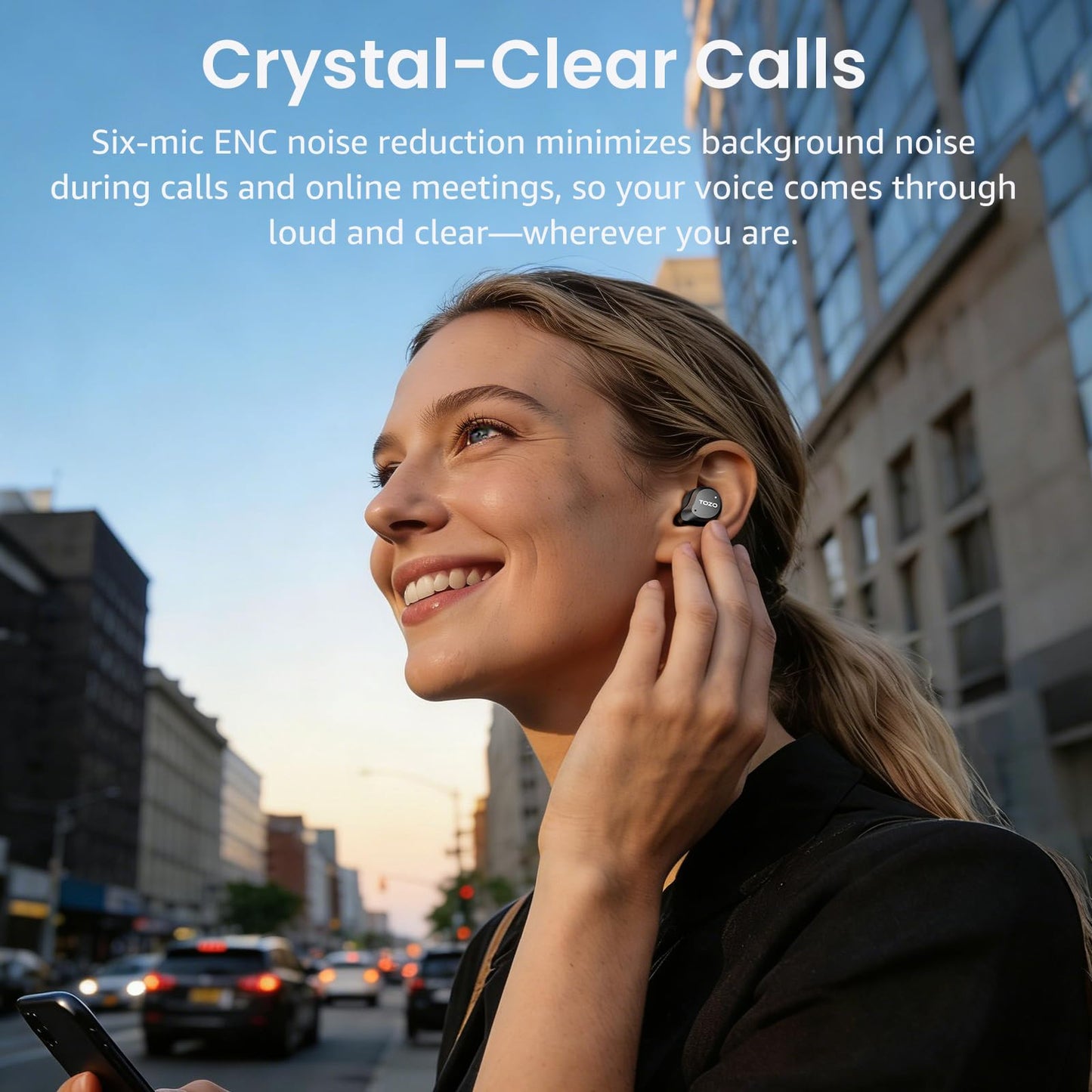TOZO NC9 Hybrid Active Noise Cancelling Wireless Earbuds
